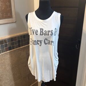 White Sleeveless Graphic Top